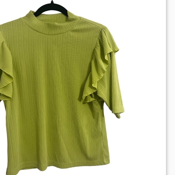 Anthropologie DOLAN Ruffled Mock Neck Blouse - Picture 4 of 8